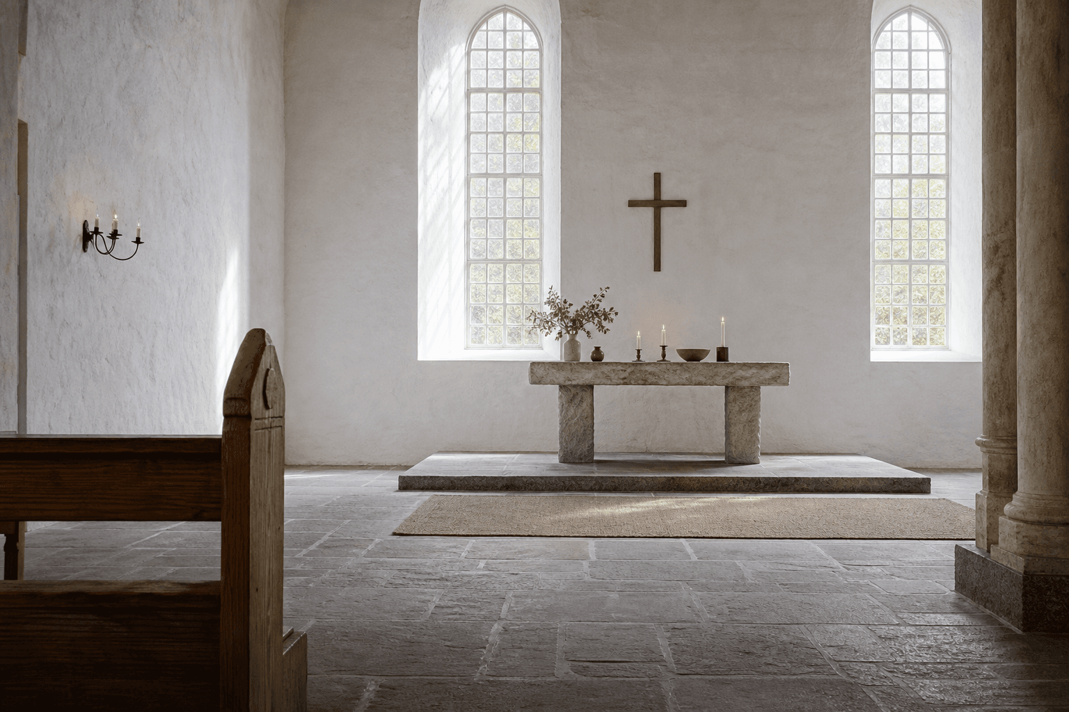 Quiet chapel atmosphere